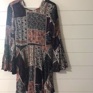 long sleeve dress, floral dress